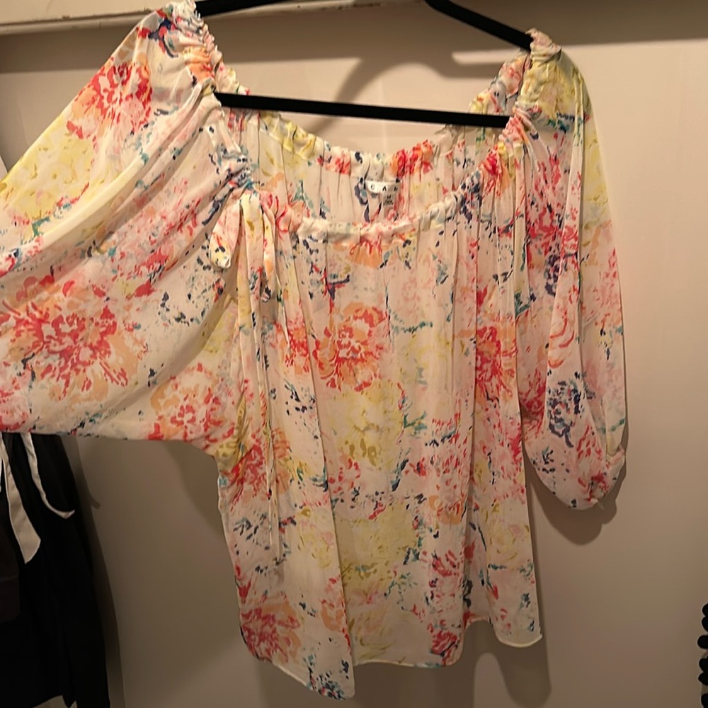 Cabi Sheer flower top